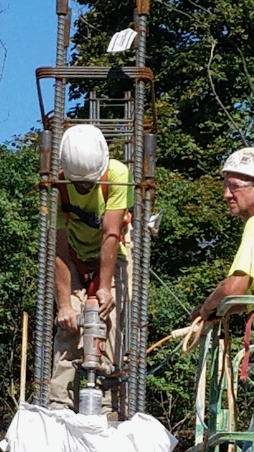 Kevin Drilling in Concrete Columns