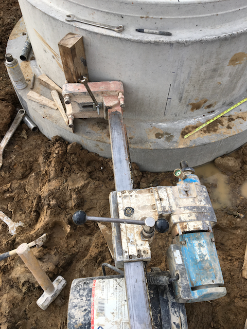 Core Drilling Manhole at an Angle