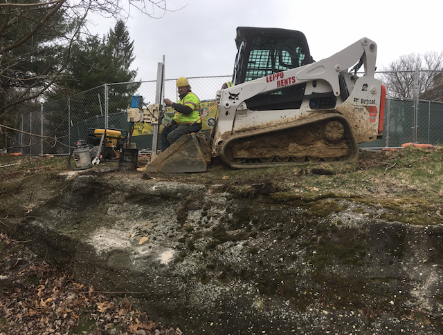 These 12-inch diameter holes were drilled through 8' thick rock!
