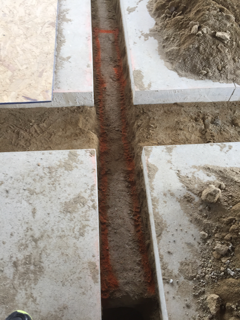 New trench drain in concrete slab