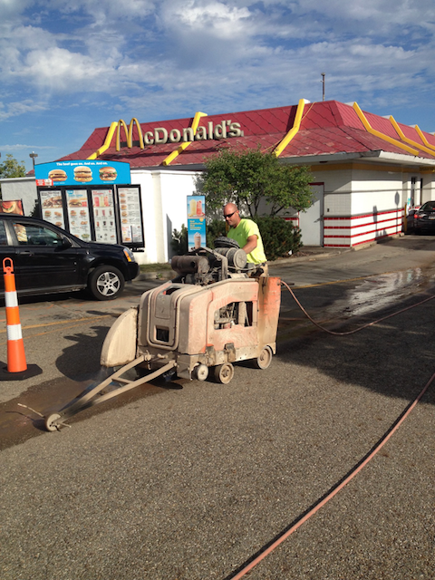 Brian Slab Sawing at a McDonalds
