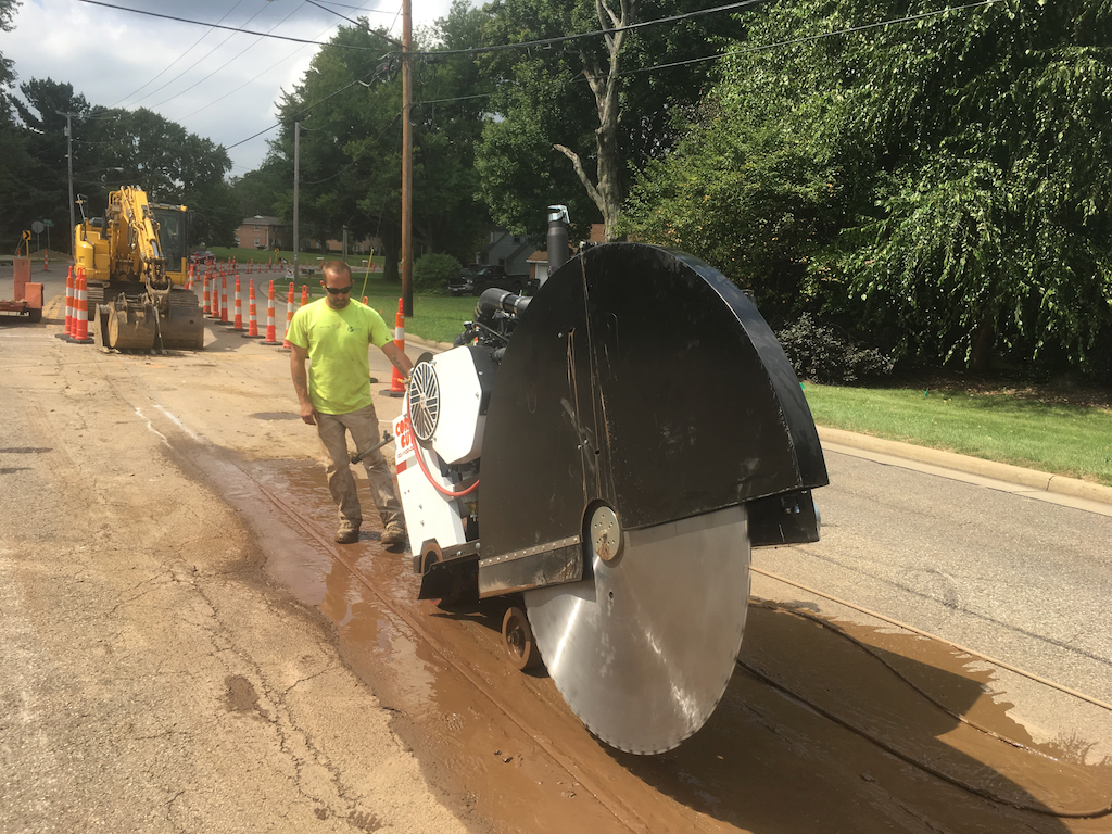 Brian Sawing 24" Thick Asphalt