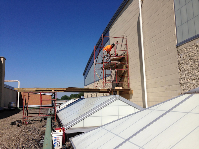 Doug Sawing a Block Wall Opening